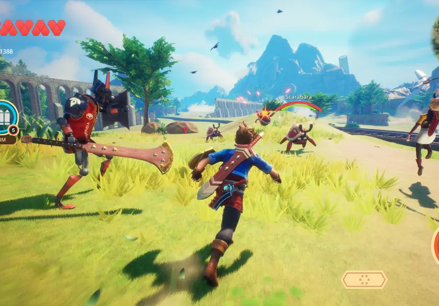 Scena di gioco di Oceanhorn 2 con isole e mare aperto