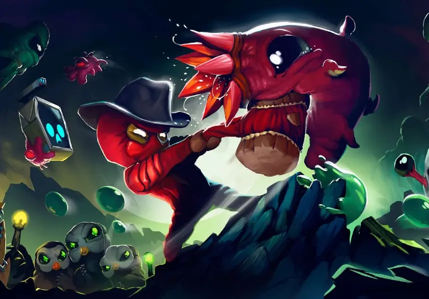 Scena di Crashlands con ambiente alieno e crafting